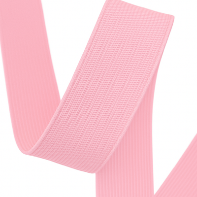 Flat woven elastic band pink PEL 0014 on a 25 m roll