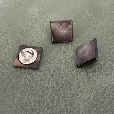 SHELL 03 BROWN – Luxury square Trocas mother-of-pearl shank buttons, designer for men's and women's clothing