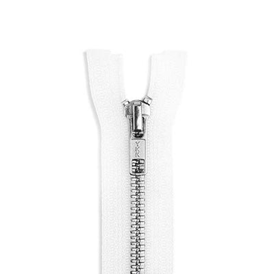 Metal closed-end zipper white / silver teeth T5 PMZ0001