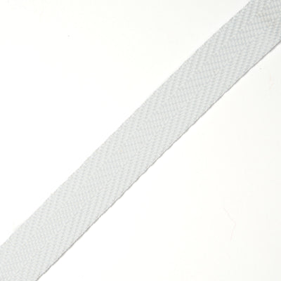 Cotton herringbone tape white HR0001