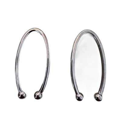Metallringe E-2315 Gun Metal 2.5 cm – Schnallentyp, ovales Modell mit Kugeln