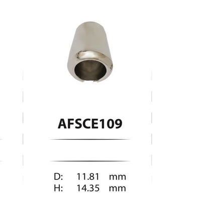 Puntali in metallo per cordoncini ed elastici 109 – lunghezza 14 mm, larghezza 11 mm