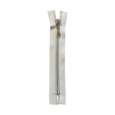 Coil zipper – White – Non-separable (10 pcs.)