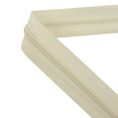 Ecru non-detachable spiral zippers A023