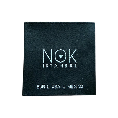 Woven label 5 cm x 5 cm – logo for brands