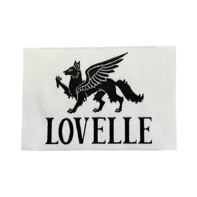 Woven label 7.5x5 cm – with client logo