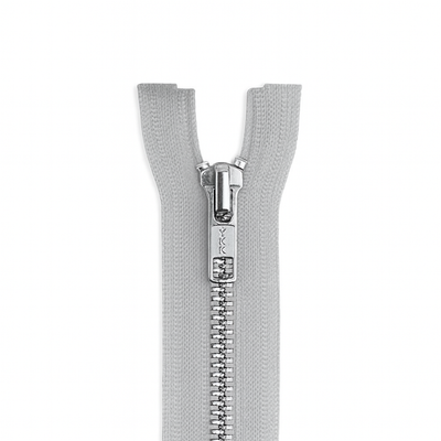 Metal zipper non-separable gray / silver teeth T5 PMZ0002
