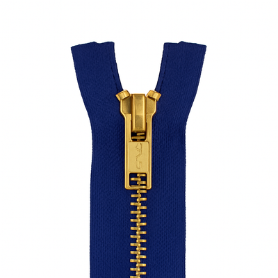 Metal zipper non-separable blue / gold teeth T5 PMZ1006