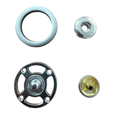 4-part ring-type snap fasteners – 25 mm nickel