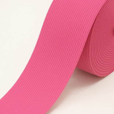Pink knitted elastic band PEL 1014 on a 25 m roll