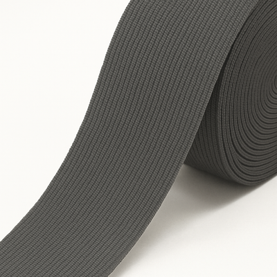 Dark grey knitted elastic band PEL 1018 on a 25 m roll