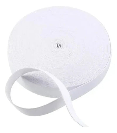 White woven elastic 2.5 cm WE 0025 – strong and firm elastic with Oeko-Tex certificate