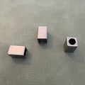 Metal End Cap E-1695 Gun Metal 1 cm – Square model with 2 holes, Designer