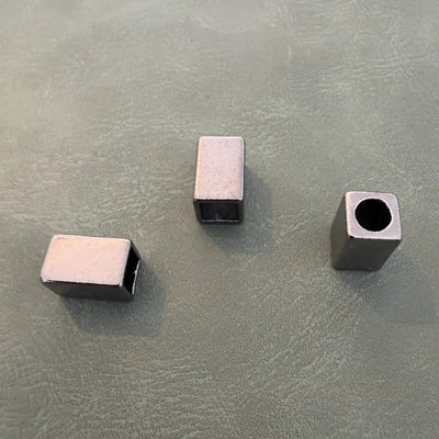 Metal End Cap E-1695 Gun Metal 1 cm – Square model with 2 holes, Designer