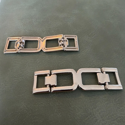 Metal buckle E-2157 Nickel – Unique shape for clothing, swimwear, and footwear – 1 cm