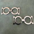 Metal Buckle E-2165 Silver – Unique shape for clothing, swimwear, and footwear – 1.5 cm