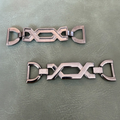 Metal buckle E-2173 Gun Metal 1 cm – Unique shape for clothing, swimwear, and footwear