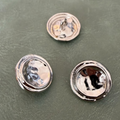 Metal button E-2085 Silver 18 mm – Wavy design, Shank button, Luxury style