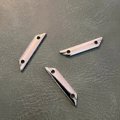 Metal labels E-2298 Nickel 2 x 0.4 cm – Sharp edges, for laser branding