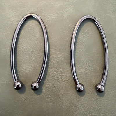 Metal rings E-2315 Gun Metal 2.5 cm – Buckle type, Oval model with beads