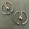 Metal Rings E-2316 Nickel – Buckle type, Open model with beads – 4 cm
