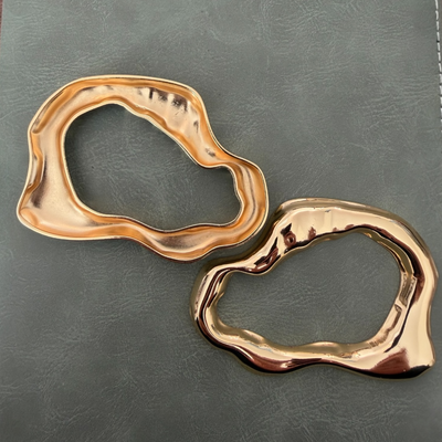 Metal buckle E-2320 Golden 6 cm – Unique shape, Designer buckle for belts and clothing