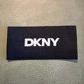 Jacquard woven label LBL 0030 6 x 3 cm – black style with white letters, soft premium design, with logo