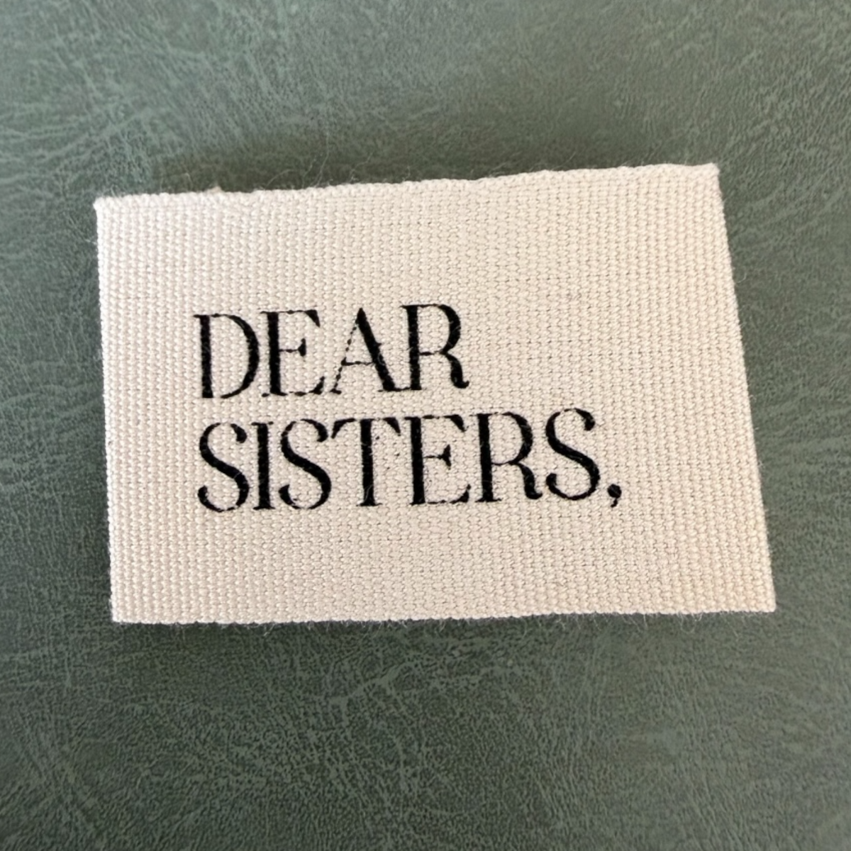 Printed canvas label LBL 0066 4 x 2.5 cm – with black letters, soft premium design, with logo