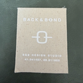 Printed canvas label LBL 0072 6.5 x 5 cm – with white print, soft premium design, with logo