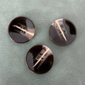 PB-291 COL 2 Brown shiny polyester 2-hole button (15–28 mm)