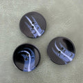 PB-291 COL 3 Dark blue shiny polyester button with 2 holes (15–28 mm)