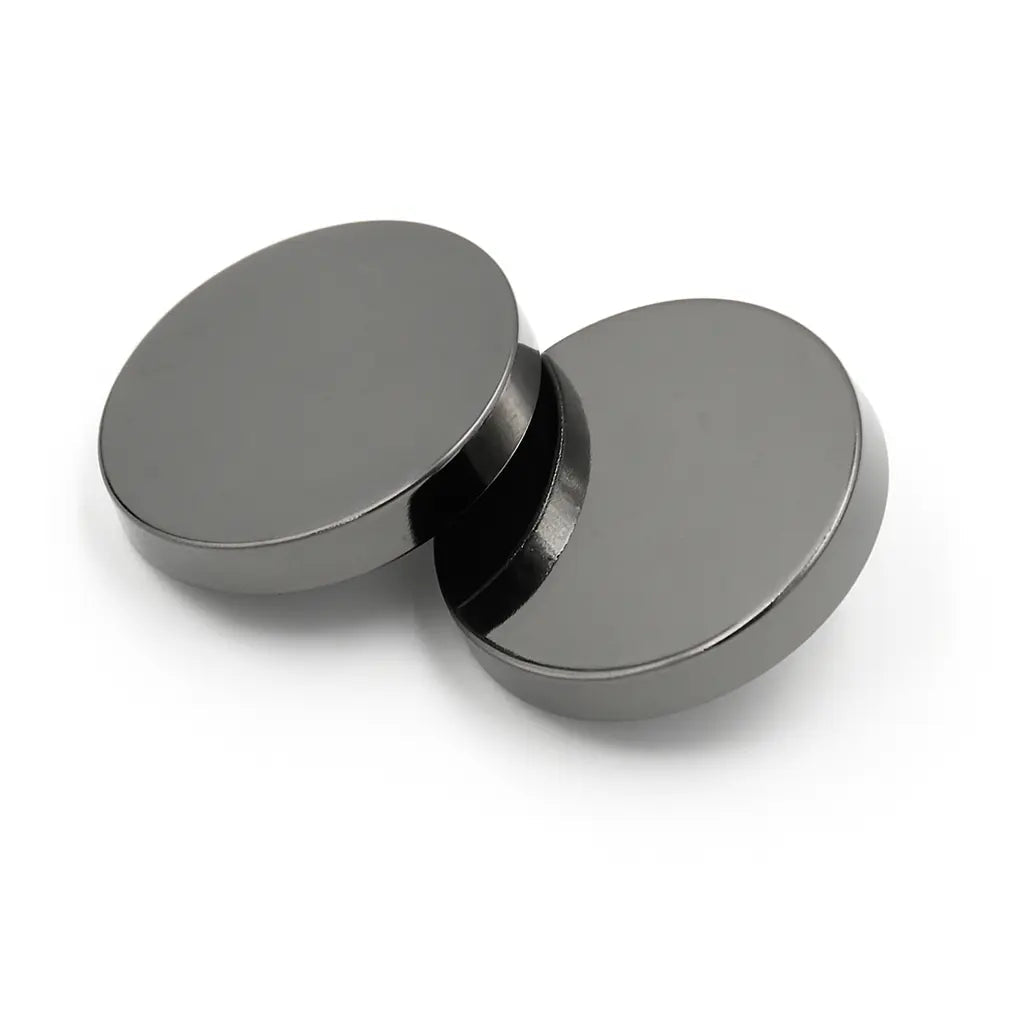 Dark grey metal buttons PB1001 - Flat