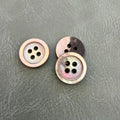 SHELL 01 BROWN – Brown mother-of-pearl trochus button with 4 holes, luxurious and natural