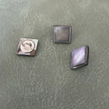 SHELL 03 SMOKE / GRAY – Luxury square Trocas mother-of-pearl shank buttons, designer for men's and women's clothing