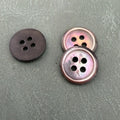 SHELL 07 BROWN – Brown mother-of-pearl shirt button with 4 holes, thin rim, luxurious and natural