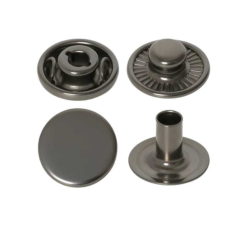 Dark gray snap fasteners SB 0001 - Dome