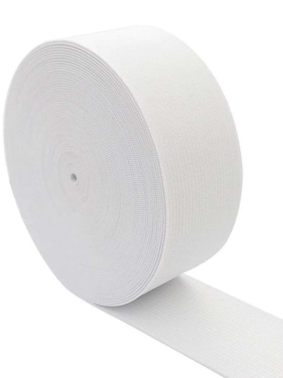Wide woven white elastic band