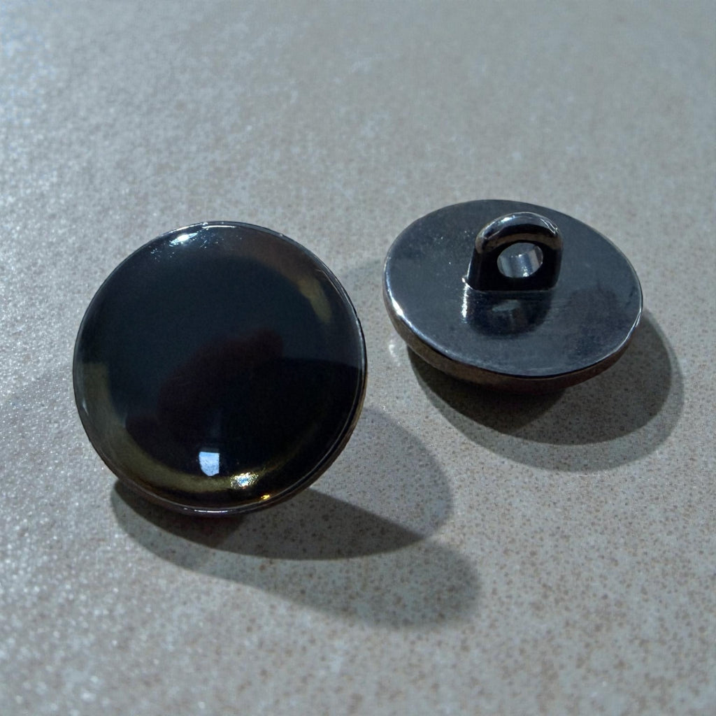 Luxury metal buttons 21441 – 15 mm black with glass effect