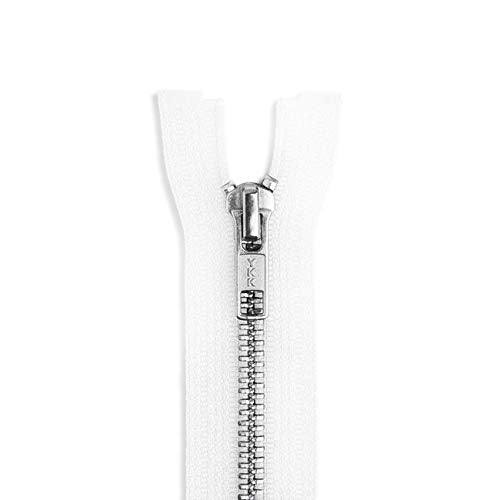Metal closed-end zipper white / silver teeth T5 PMZ0001