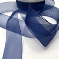 Dark blue organza ribbon OR0007