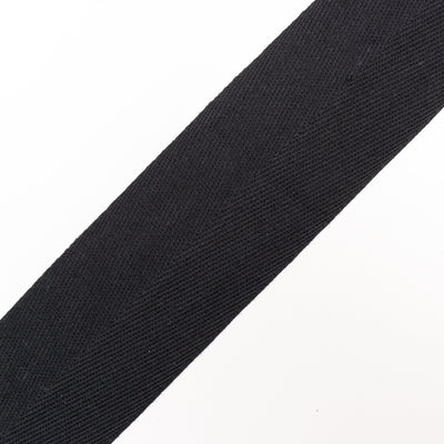 Black herringbone cotton tape HR0017