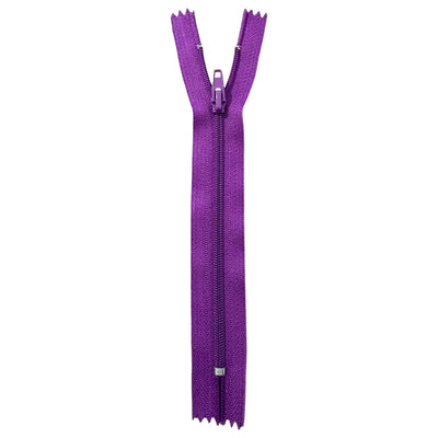 Purple coil zippers #3 TAT TF526 – 14 and 16 cm non-detachable