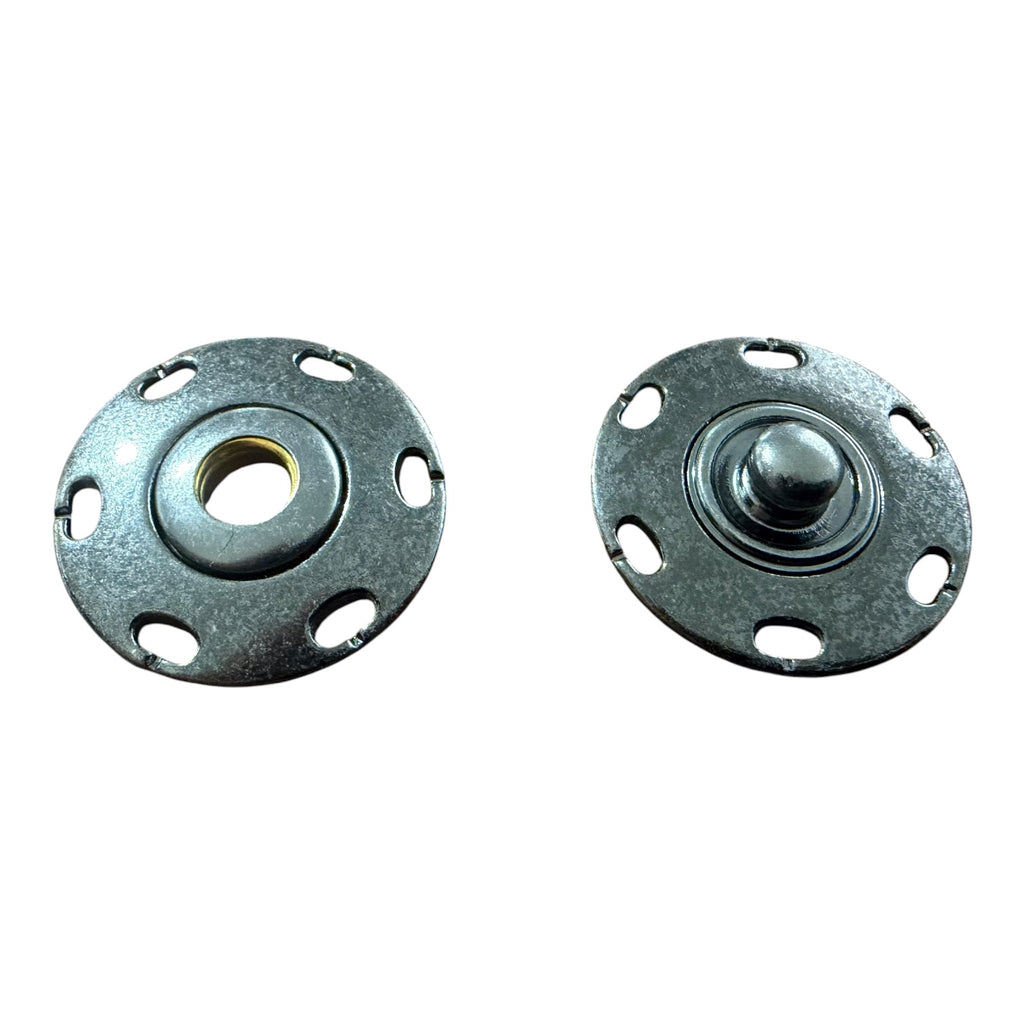 Luxury sew-on snap fasteners 4115040 – 18 mm and 23 mm Gun Metal