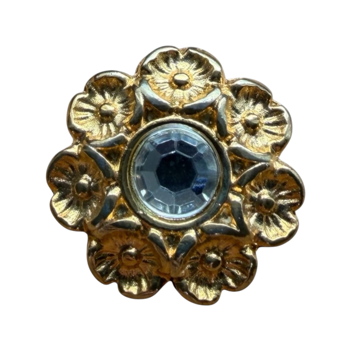 Luxury metal buttons 27598 Col 0002 – 28 mm gold with a crystal