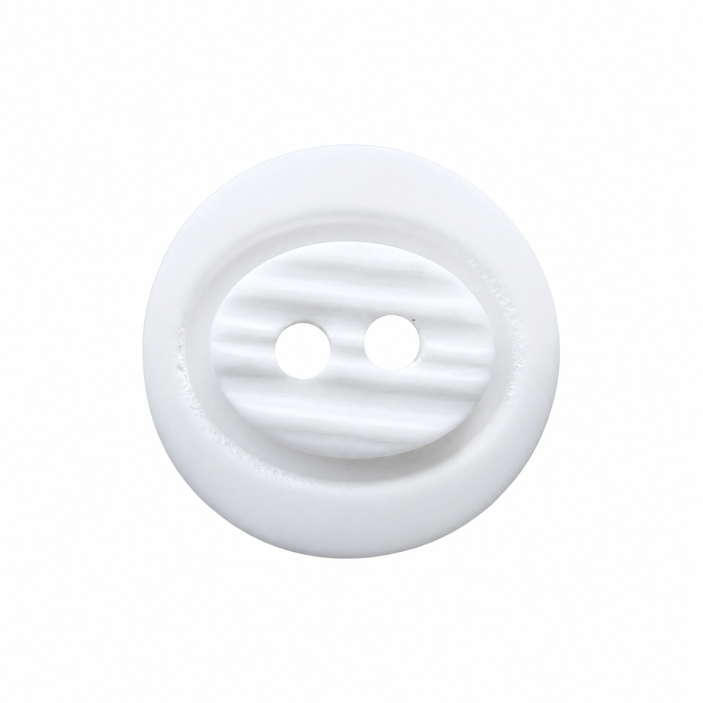 White buttons PB 009 – for women's clothing, shirts, and trousers (12 mm and 15 mm)