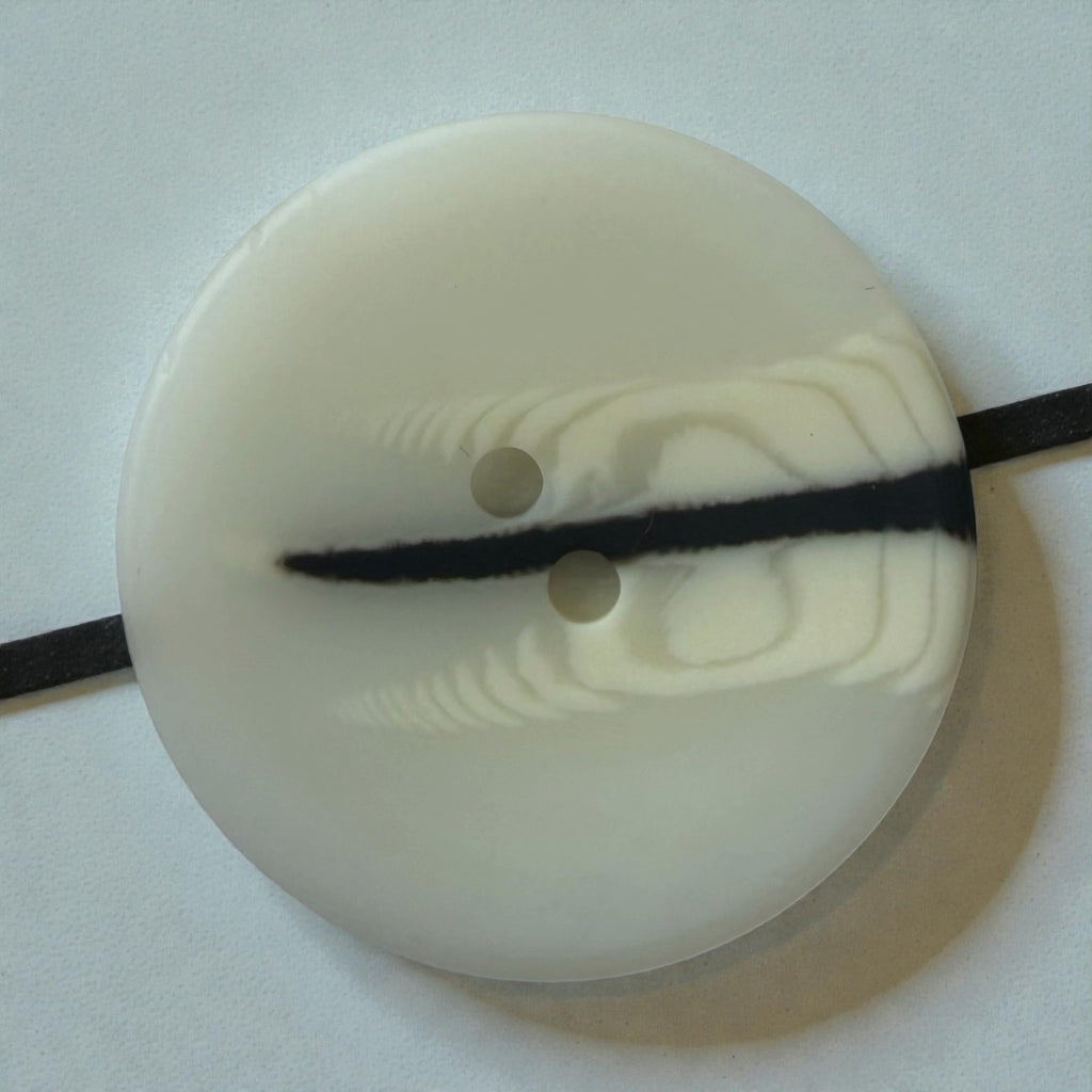 Melange polyester buttons with stripe PG 292 Col 4 – matte white