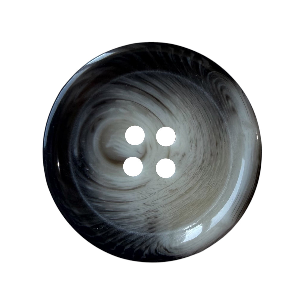 Melange polyester buttons PG 265 Col 10 – glossy grey with a dark pattern