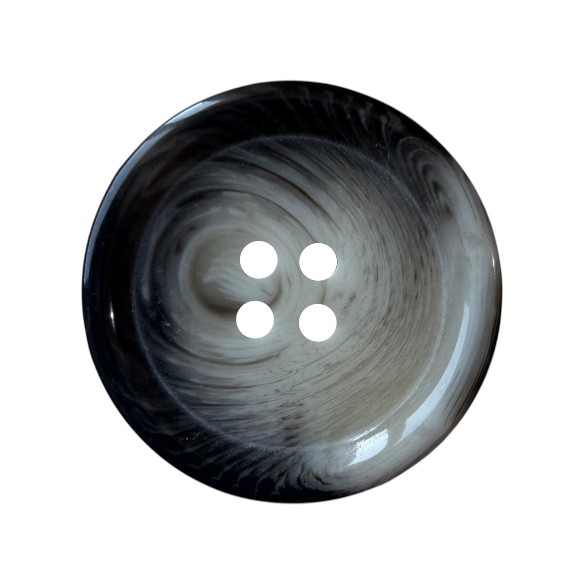 Melange polyester buttons PG 265 Col 10 – glossy grey with a dark pattern