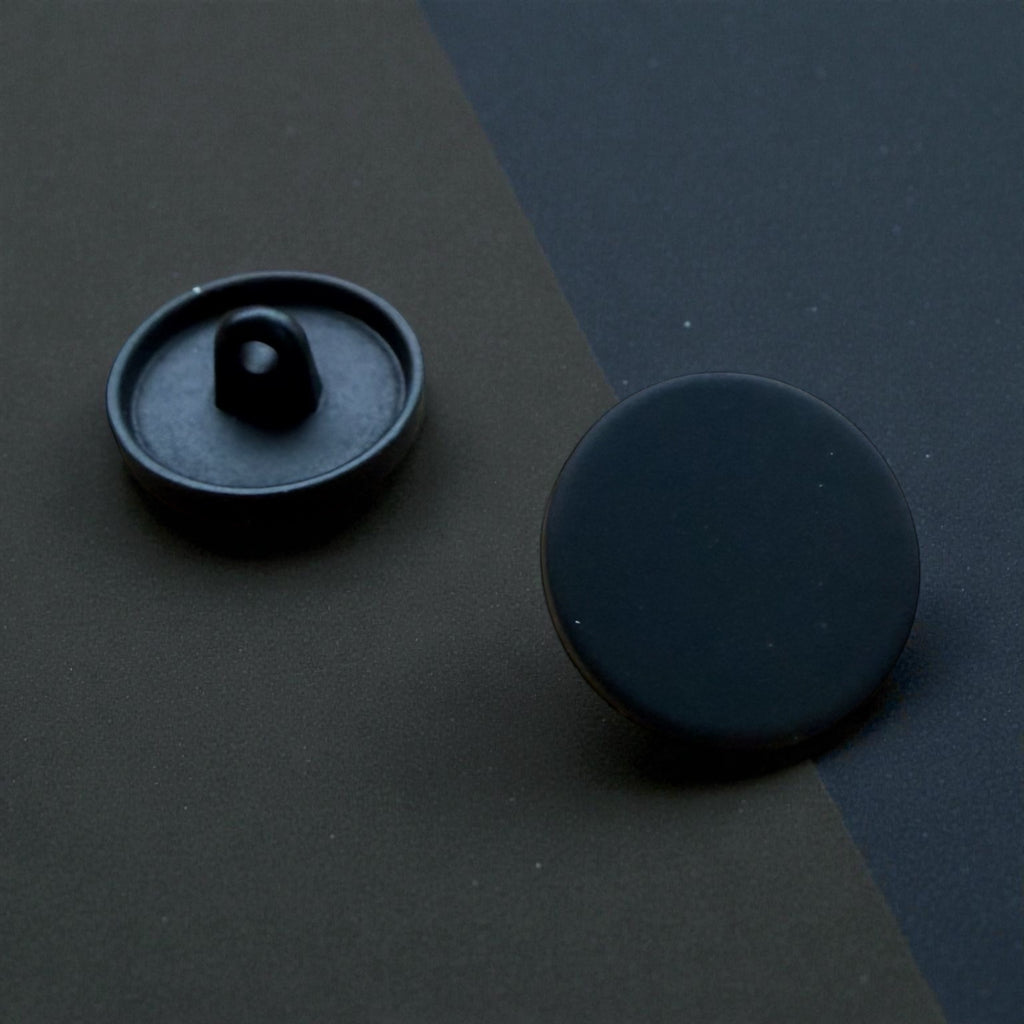 Black Soft Touch metal buttons 270404 – 16 mm for trousers and jackets