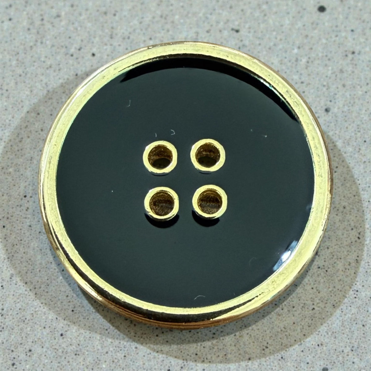 Gold metal buttons with black enamel 34027 Col 0220 – 22 mm designer model